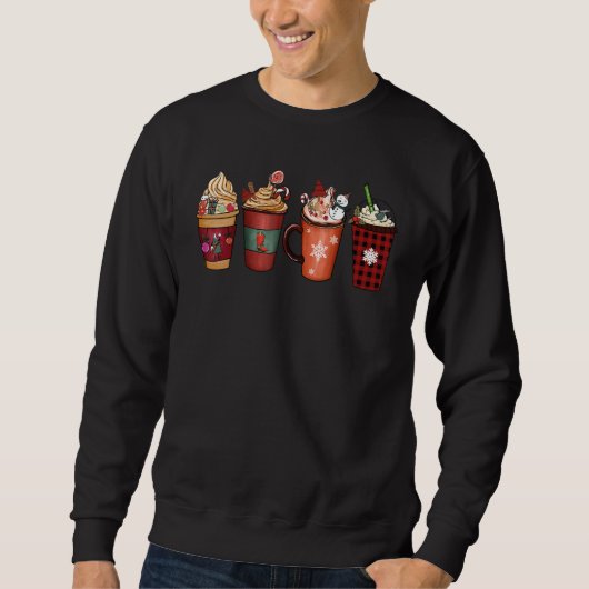 Christmas Coffee Latte Spice Matching Family Pjs P スウェットシャツ (正面)