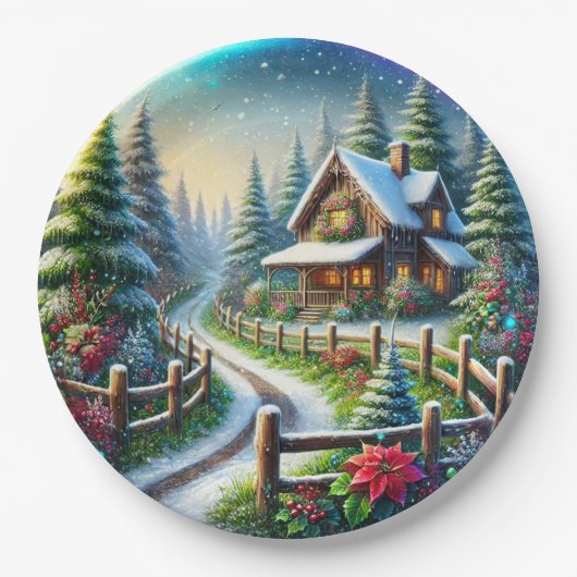 Christmas Collage ペーパープレート (正面)