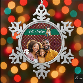 Christmas Collie Dog Reindeer Gift Graphic スノーフレークピューターオーナメント