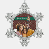 Christmas Collie Dog Reindeer Gift Graphic スノーフレークピューターオーナメント (正面)