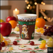 Christmas Collie Dog Reindeer Gift Graphic 紙コップ