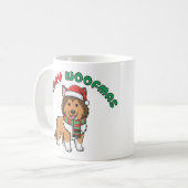 Christmas Collie Mug: Merry Woofmas コーヒーマグカップ (正面左)