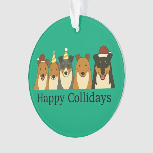 Christmas Collie Ornaments  オーナメント (正面)