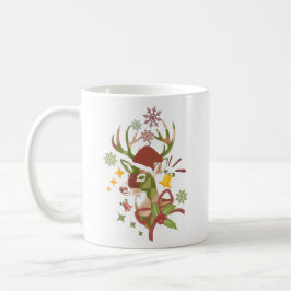 Christmas Colorful Deer Design コーヒーマグカップ