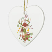 Christmas Colorful Deer Design セラミックオーナメント (左)