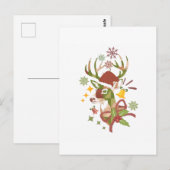 Christmas Colorful Deer Design ポストカード (正面/裏面)