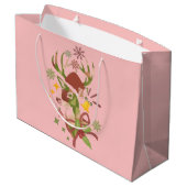 Christmas Colorful Deer Design ラージペーパーバッグ (裏面アングル)