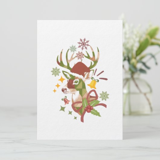 Christmas Colorful Deer Design 招待状 (スタンド正面)