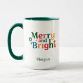 Christmas Colorful merry and bright Personalized マグカップ (左)