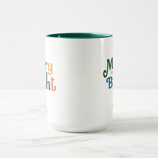 Christmas Colorful merry and bright Personalized マグカップ (中央)