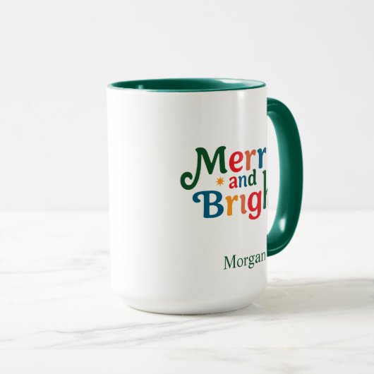 Christmas Colorful merry and bright Personalized マグカップ (正面右)