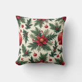 Christmas Colorful Red Flower Pillow Cushion クッション (正面)