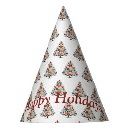Christmas Colorful Tree Scandinavia Folk Art パーティーハット