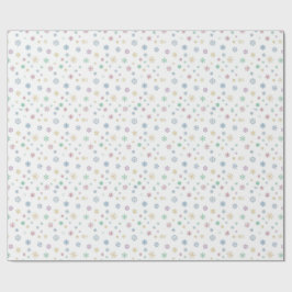 Christmas Colour Snowflakes Themed Packaging Xmas ラッピングペーパー