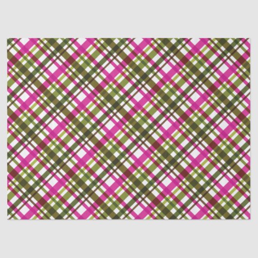 Christmas Colours Plaid Pink Green 薄葉紙 (正面)