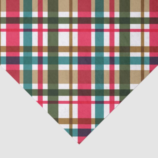 Christmas Colours Plaid Red Green Brown Blue 薄葉紙 (詳細)