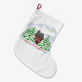 Christmas coming to family house ラージクリスマスストッキング (正面 (吊り時))