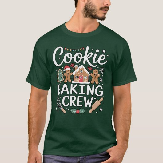 Christmas "Cookie Baking Crew" Basic T-Shirt Tシャツ (正面)