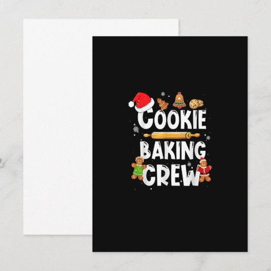 Christmas Cookie Baking Crew Funny Pajamas Family  招待状 (正面/裏面)