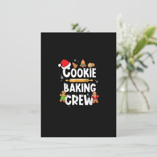 Christmas Cookie Baking Crew Funny Pajamas Family 招待状 (スタンド正面)