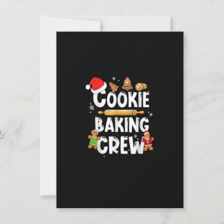 Christmas Cookie Baking Crew Funny Pajamas Family  招待状