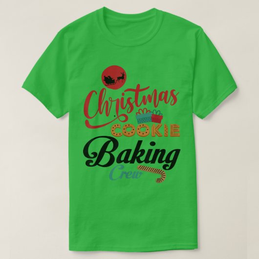 Christmas Cookie Baking Crew Gingerbread Team Sant Tシャツ (デザイン正面)