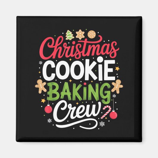 Christmas Cookie Baking Crew Mom Funny Proud Holid マグネット (正面)