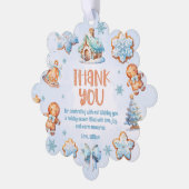 Christmas Cookie Boy Birthday thank you photo オーナメントカード (左)