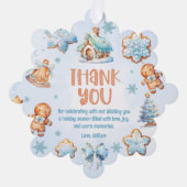 Christmas Cookie Boy Birthday thank you photo オーナメントカード (正面)