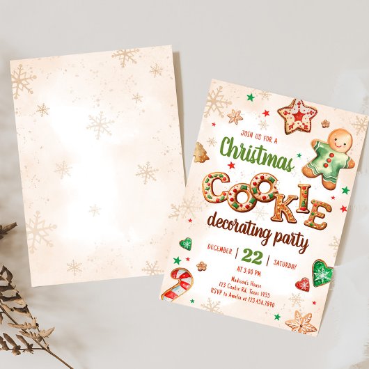 Christmas Cookie Decorating Christmas Party 招待状