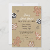 Christmas Cookie Decorating Party Kraft 招待状 (正面)