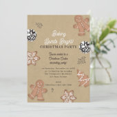 Christmas Cookie Decorating Party Kraft 招待状 (スタンド正面)