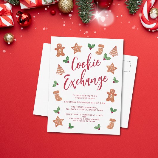 Christmas Cookie Exchange Party  インビテーションポストカード