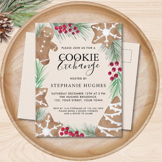 Christmas Cookie Exchange Party  インビテーションポストカード
