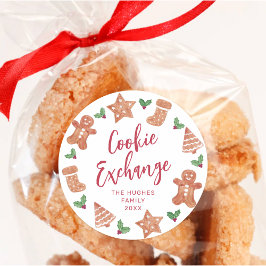 Christmas Cookie Exchange Party ラウンドシール