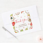 Christmas Cookie Exchange Party Red Thank You スクエアシール (封筒)