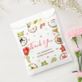 Christmas Cookie Exchange Party Red Thank You フェイバーバッグ (封をした状態)