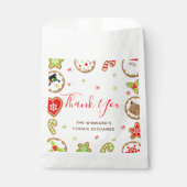 Christmas Cookie Exchange Party Red Thank You フェイバーバッグ (正面)