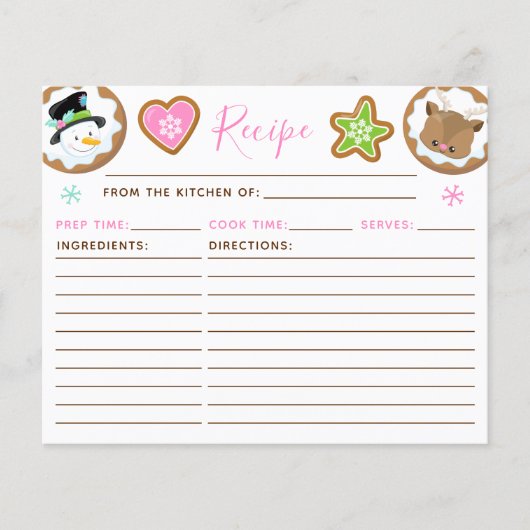 Christmas Cookie Exchange Pink and Green Recipe (正面)