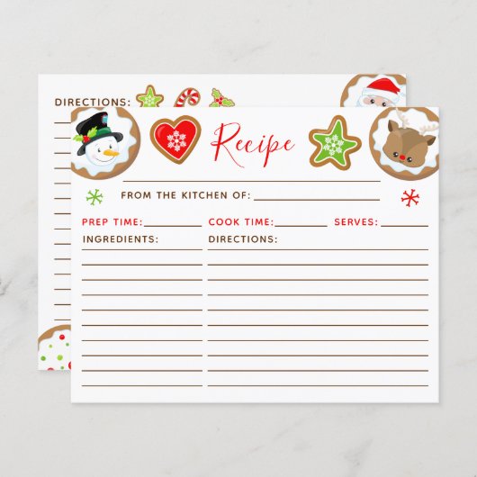 Christmas Cookie Exchange Red and Green Recipe  (正面/裏面)