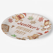 Christmas Cookie Gingerbread Birthday ペーパープレート (アングル)