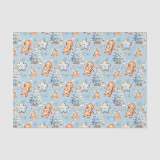 Christmas Cookie gingerbread man blue boy birthday 薄葉紙 (正面)