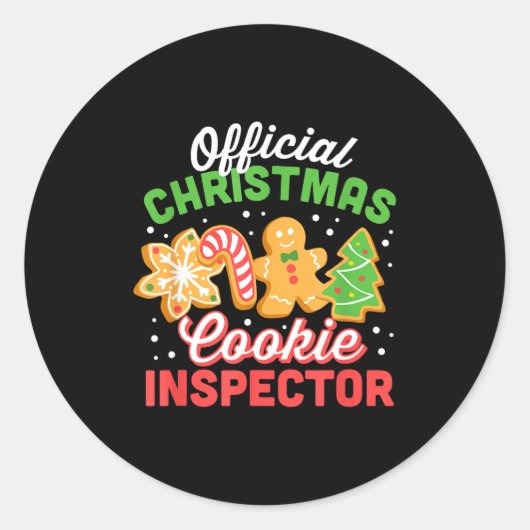 Christmas Cookie Inspector Dad  ラウンドシール (正面)