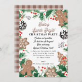 Christmas Cookie Swap Baking Spirits Bright 招待状 (正面/裏面)