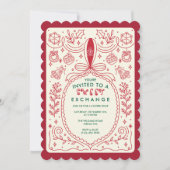 Christmas Cookie Swap Bow Cookies Decorating Party 招待状 (正面)