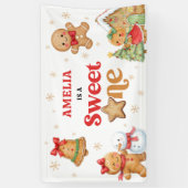 Christmas Cookie Sweet One 1st Birthday Party 横断幕 (縦)