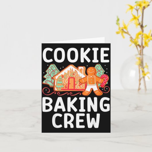 Christmas Cookie Taster Cookie Baking Crew Gingerb カード (黄色い花)