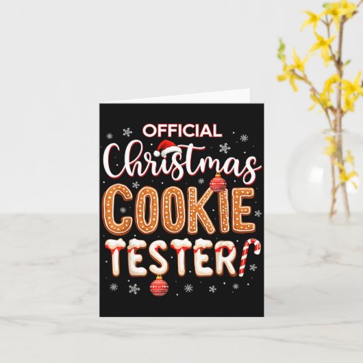 Christmas Cookie Tester Taster Baking Crew Toddle  カード (黄色い花)