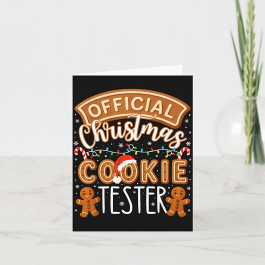 Christmas Cookie Tester Taster Funny Family Baking カード (正面)