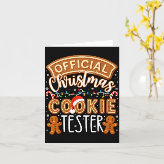 Christmas Cookie Tester Taster Funny Family Baking カード (黄色い花)